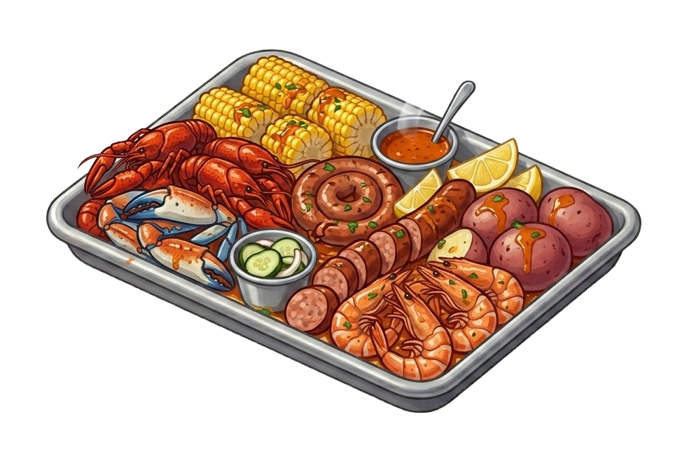 Seafood boil tray